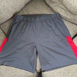 Reebok Men’s XXXL Gray Red Performance Shorts pockets